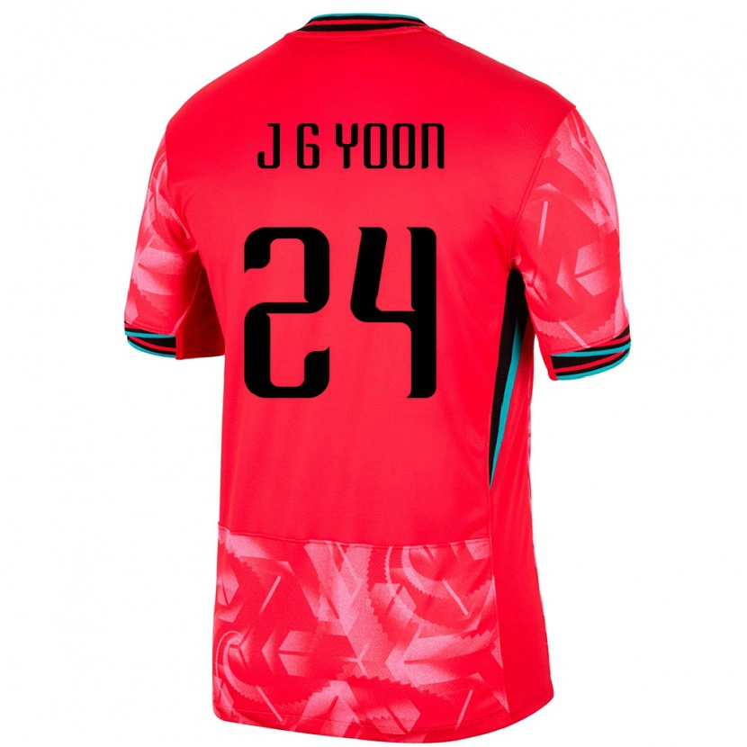 Danxen Barn Sør-Korea Jong-Gyu Yoon #24 Rød Hjemmetrøye Drakt Trøye 24-26 Skjorter T-Skjorte