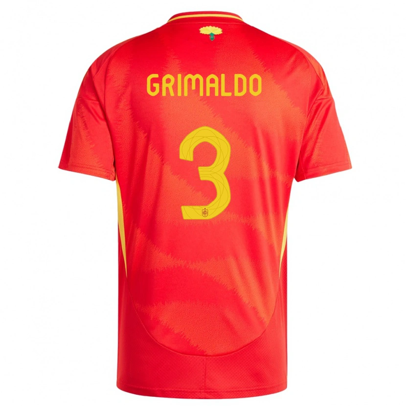 Danxen Barn Spania Alejandro Grimaldo #3 Rød Hjemmetrøye Drakt Trøye 24-26 Skjorter T-Skjorte