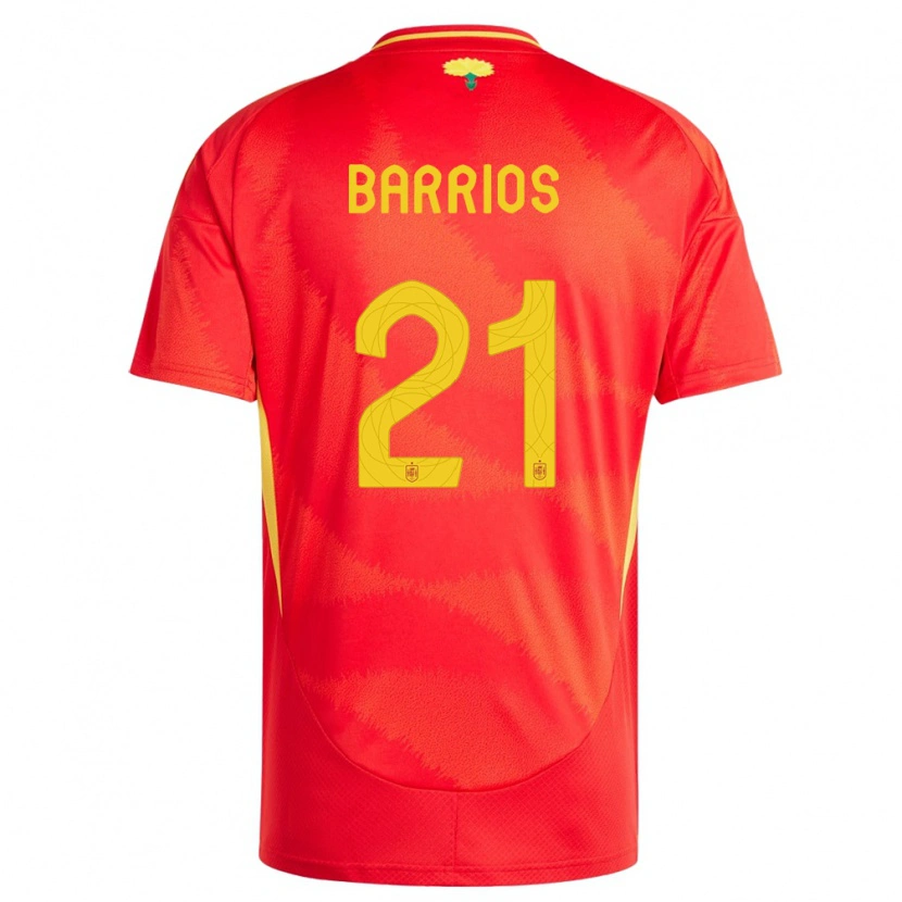 Danxen Barn Spania Pablo Barrios #21 Rød Hjemmetrøye Drakt Trøye 24-26 Skjorter T-Skjorte