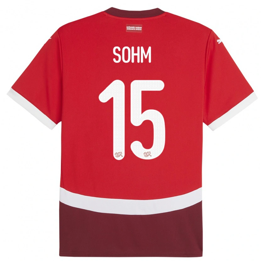 Danxen Barn Sveits Simon Sohm #15 Rød Hjemmetrøye Drakt Trøye 24-26 Skjorter T-Skjorte