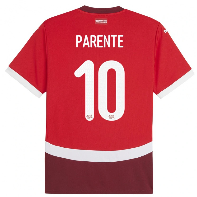 Danxen Barn Sveits Jason Parente #10 Rød Hjemmetrøye Drakt Trøye 24-26 Skjorter T-Skjorte