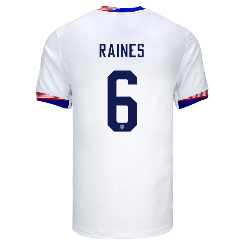 Danxen Barn Usa Brooklyn Raines #6 Hvit Hjemmetrøye Drakt Trøye 24-26 Skjorter T-Skjorte