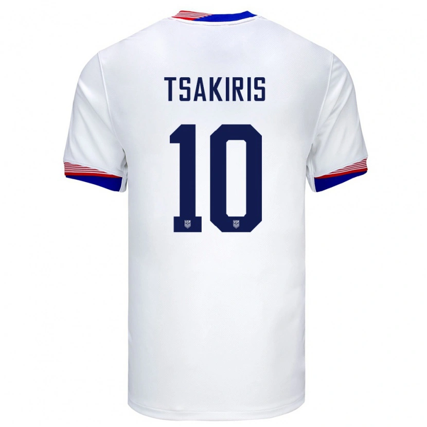 Danxen Barn Usa Niko Tsakiris #10 Hvit Hjemmetrøye Drakt Trøye 24-26 Skjorter T-Skjorte