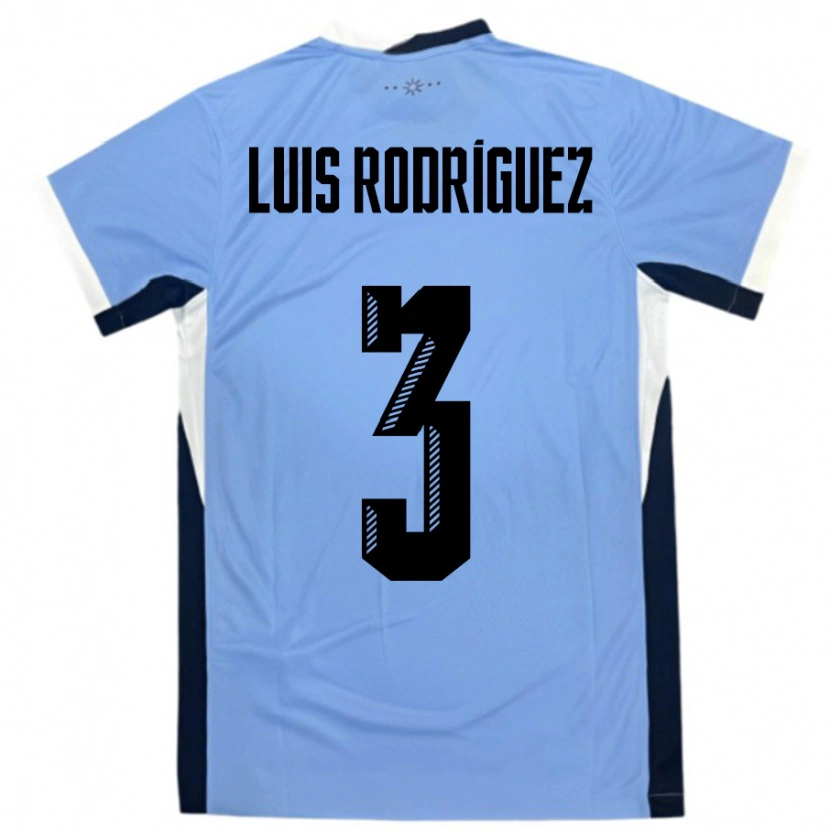 Danxen Barn Uruguay José Luis Rodríguez #3 Hvit Svart Hjemmetrøye Drakt Trøye 24-26 Skjorter T-Skjorte