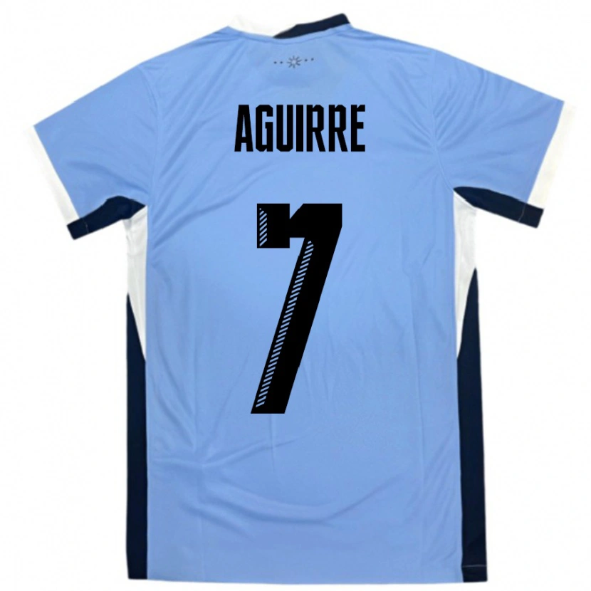 Danxen Barn Uruguay Rodrigo Aguirre #7 Hvit Svart Hjemmetrøye Drakt Trøye 24-26 Skjorter T-Skjorte