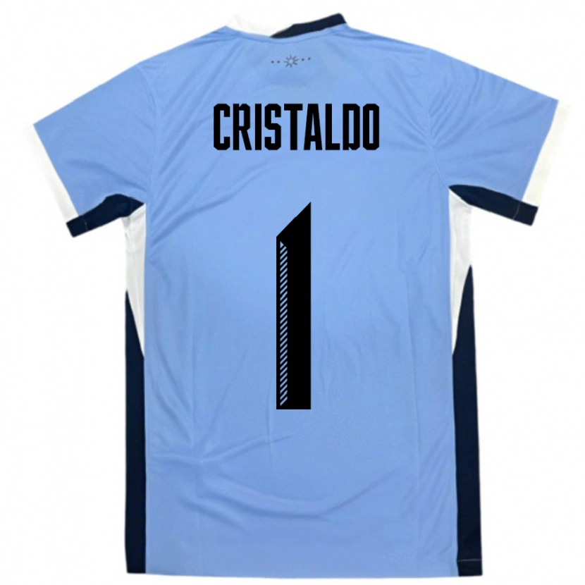 Danxen Barn Uruguay Fabian Cristaldo #1 Hvit Svart Hjemmetrøye Drakt Trøye 24-26 Skjorter T-Skjorte