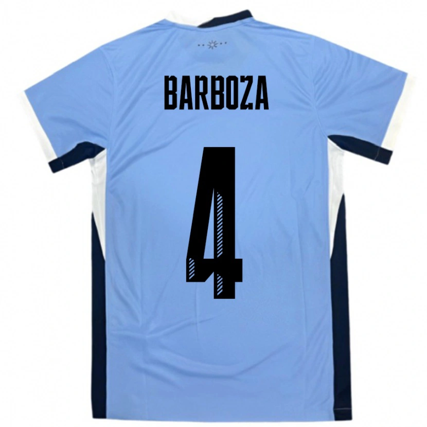 Danxen Barn Uruguay Brian Barboza #4 Hvit Svart Hjemmetrøye Drakt Trøye 24-26 Skjorter T-Skjorte