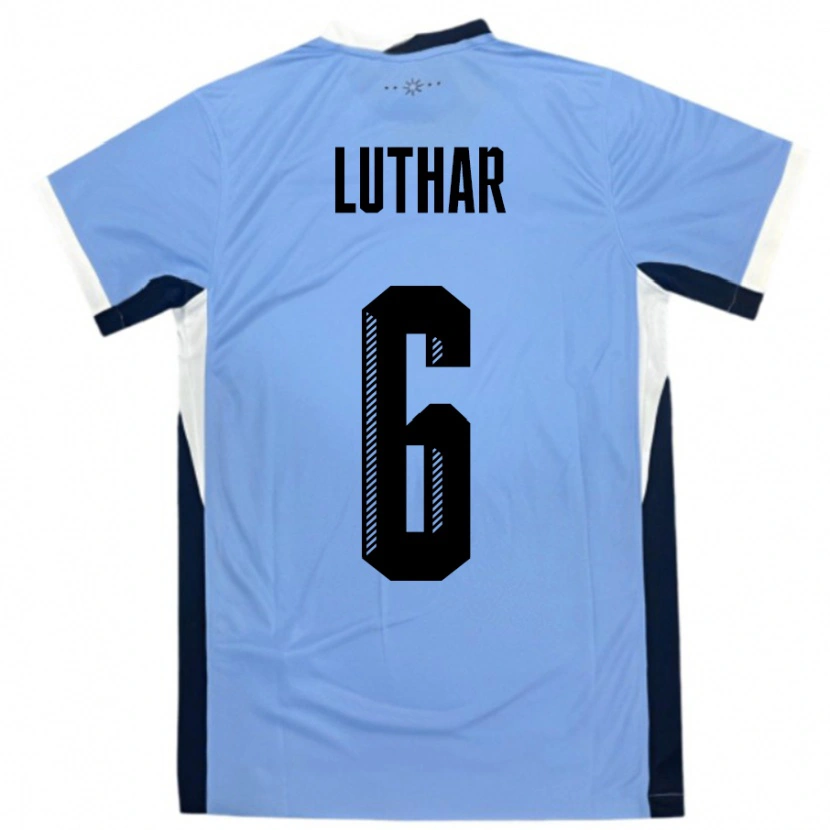 Danxen Barn Uruguay Thiago Luthar #6 Hvit Svart Hjemmetrøye Drakt Trøye 24-26 Skjorter T-Skjorte
