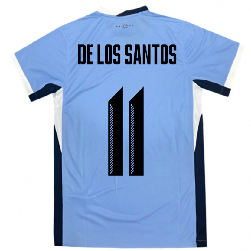 Danxen Barn Uruguay Juan Cruz De Los Santos #11 Hvit Svart Hjemmetrøye Drakt Trøye 24-26 Skjorter T-Skjorte