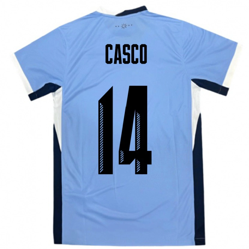 Danxen Barn Uruguay Maximiliano Casco #14 Hvit Svart Hjemmetrøye Drakt Trøye 24-26 Skjorter T-Skjorte