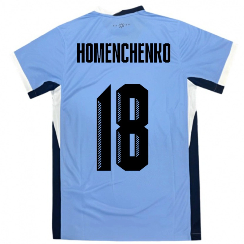 Danxen Barn Uruguay Santiago Homenchenko #18 Hvit Svart Hjemmetrøye Drakt Trøye 24-26 Skjorter T-Skjorte