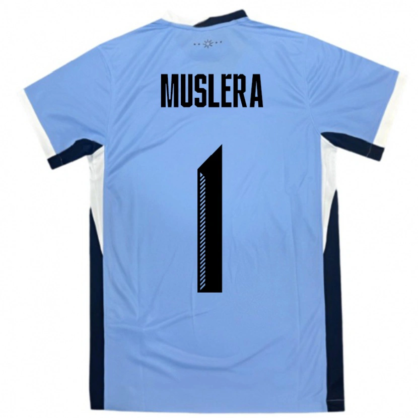 Danxen Barn Uruguay Fernando Muslera #1 Hvit Svart Hjemmetrøye Drakt Trøye 24-26 Skjorter T-Skjorte