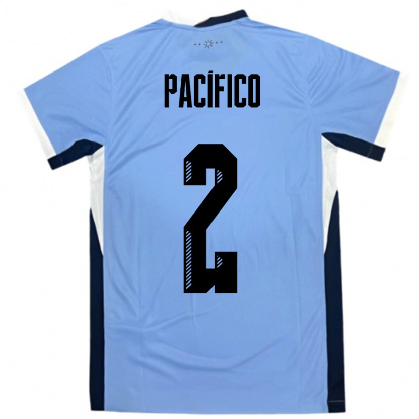 Danxen Barn Uruguay Patricio Pacifico #2 Hvit Svart Hjemmetrøye Drakt Trøye 24-26 Skjorter T-Skjorte