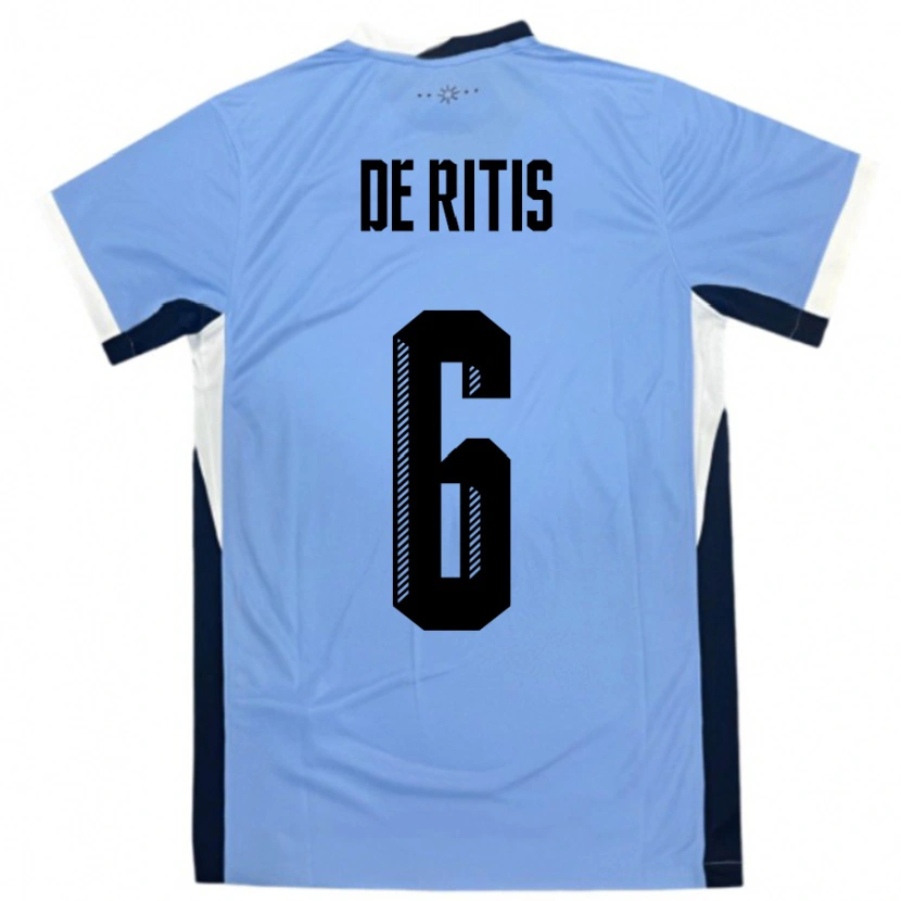 Danxen Barn Uruguay Mathias De Ritis #6 Hvit Svart Hjemmetrøye Drakt Trøye 24-26 Skjorter T-Skjorte