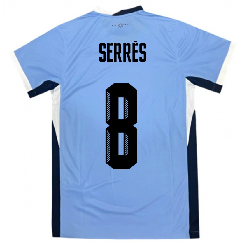 Danxen Barn Uruguay Felipe Serres #8 Hvit Svart Hjemmetrøye Drakt Trøye 24-26 Skjorter T-Skjorte