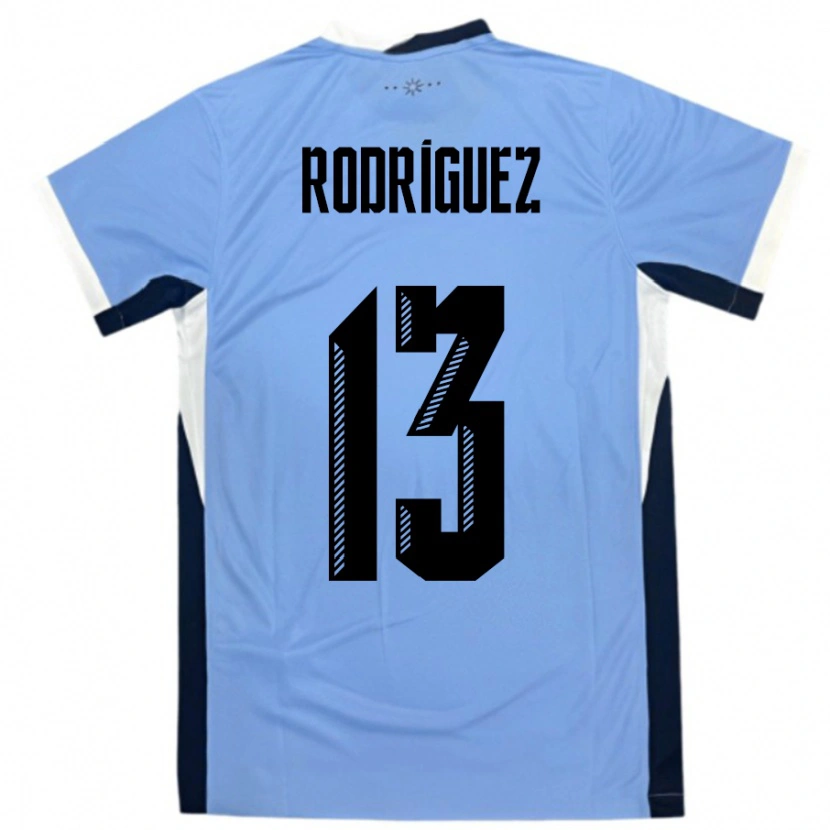 Danxen Barn Uruguay Agustin Rodriguez #13 Hvit Svart Hjemmetrøye Drakt Trøye 24-26 Skjorter T-Skjorte
