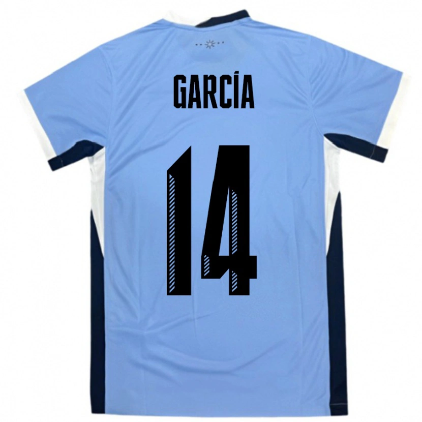 Danxen Barn Uruguay Damian Garcia #14 Hvit Svart Hjemmetrøye Drakt Trøye 24-26 Skjorter T-Skjorte