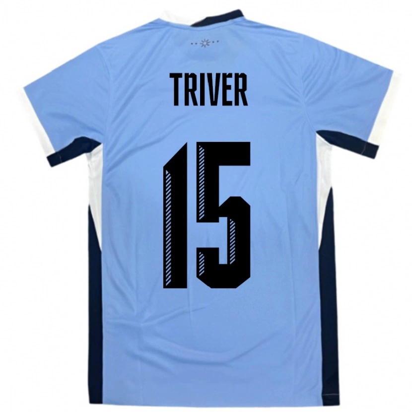 Danxen Barn Uruguay Francisco Triver #15 Hvit Svart Hjemmetrøye Drakt Trøye 24-26 Skjorter T-Skjorte