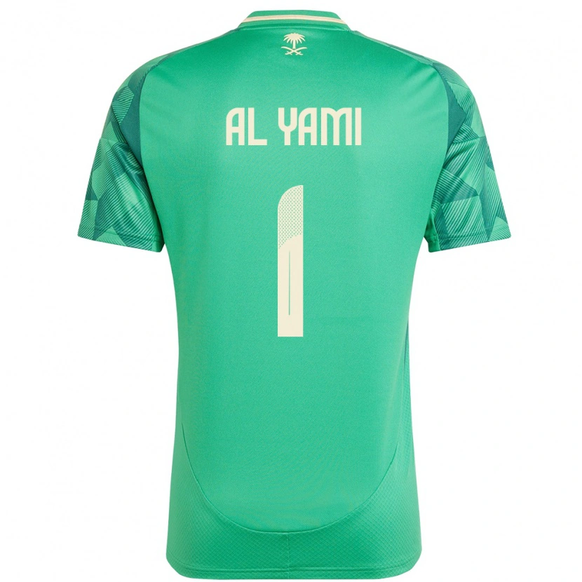 Danxen Barn Saudi-Arabia Mohammed Al-Yami #1 Grønn Hjemmetrøye Drakt Trøye 24-26 Skjorter T-Skjorte