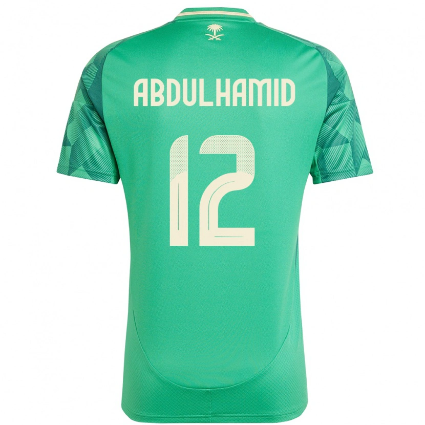 Danxen Barn Saudi-Arabia Saud Abdulhamid #12 Grønn Hjemmetrøye Drakt Trøye 24-26 Skjorter T-Skjorte