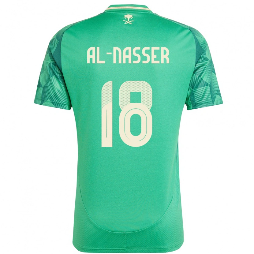 Danxen Barn Saudi-Arabia Saad Al-Nasser #18 Grønn Hjemmetrøye Drakt Trøye 24-26 Skjorter T-Skjorte