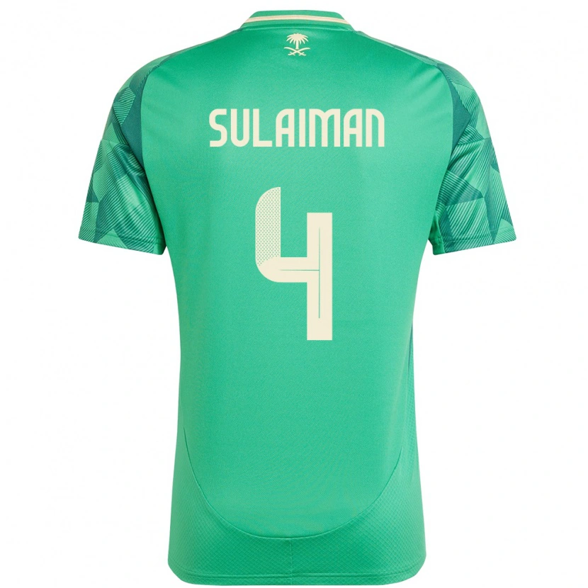 Danxen Barn Saudi-Arabia Mohammed Sulaiman #4 Grønn Hjemmetrøye Drakt Trøye 24-26 Skjorter T-Skjorte