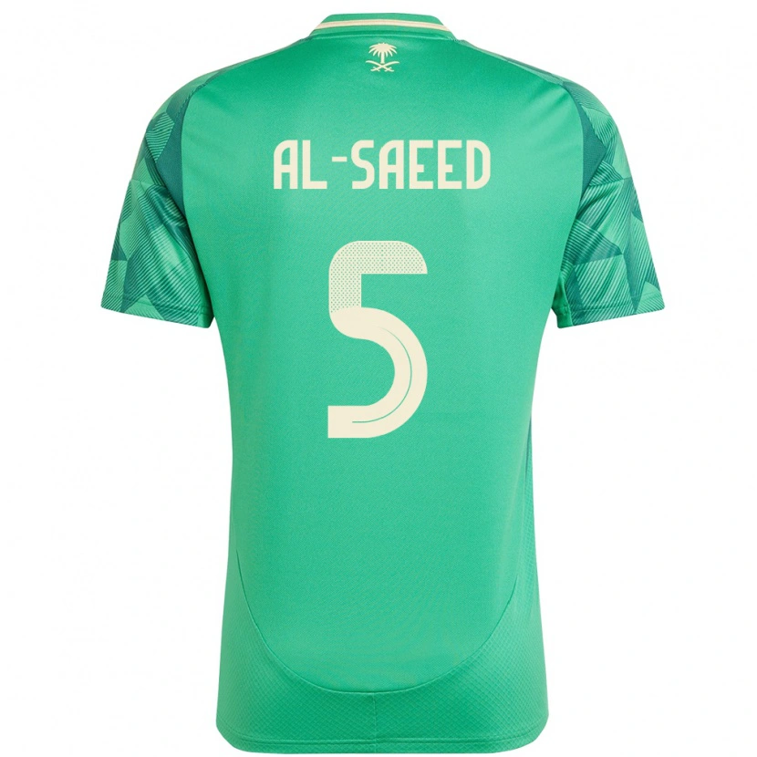 Danxen Barn Saudi-Arabia Turki Al-Saeed #5 Grønn Hjemmetrøye Drakt Trøye 24-26 Skjorter T-Skjorte
