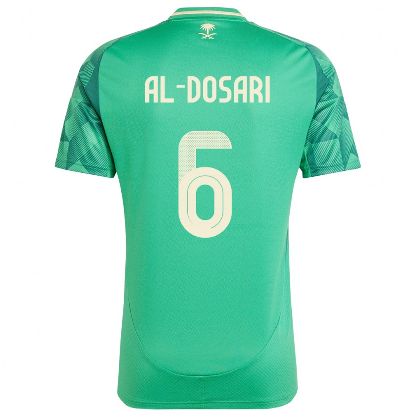 Danxen Barn Saudi-Arabia Saeed Al-Dosari #6 Grønn Hjemmetrøye Drakt Trøye 24-26 Skjorter T-Skjorte