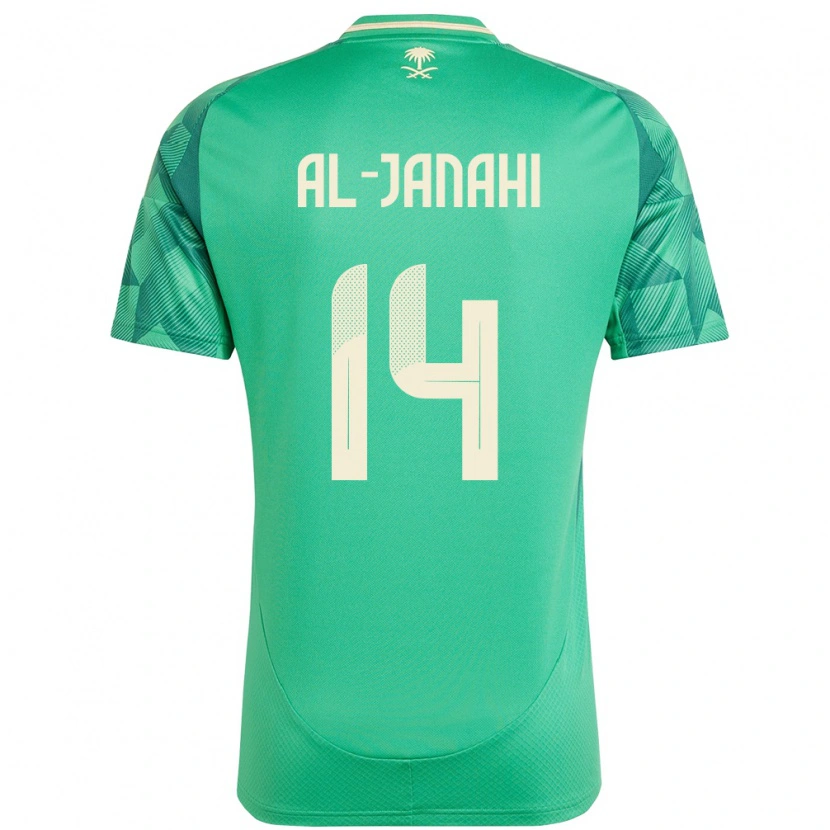 Danxen Barn Saudi-Arabia Nawaf Al-Janahi #14 Grønn Hjemmetrøye Drakt Trøye 24-26 Skjorter T-Skjorte