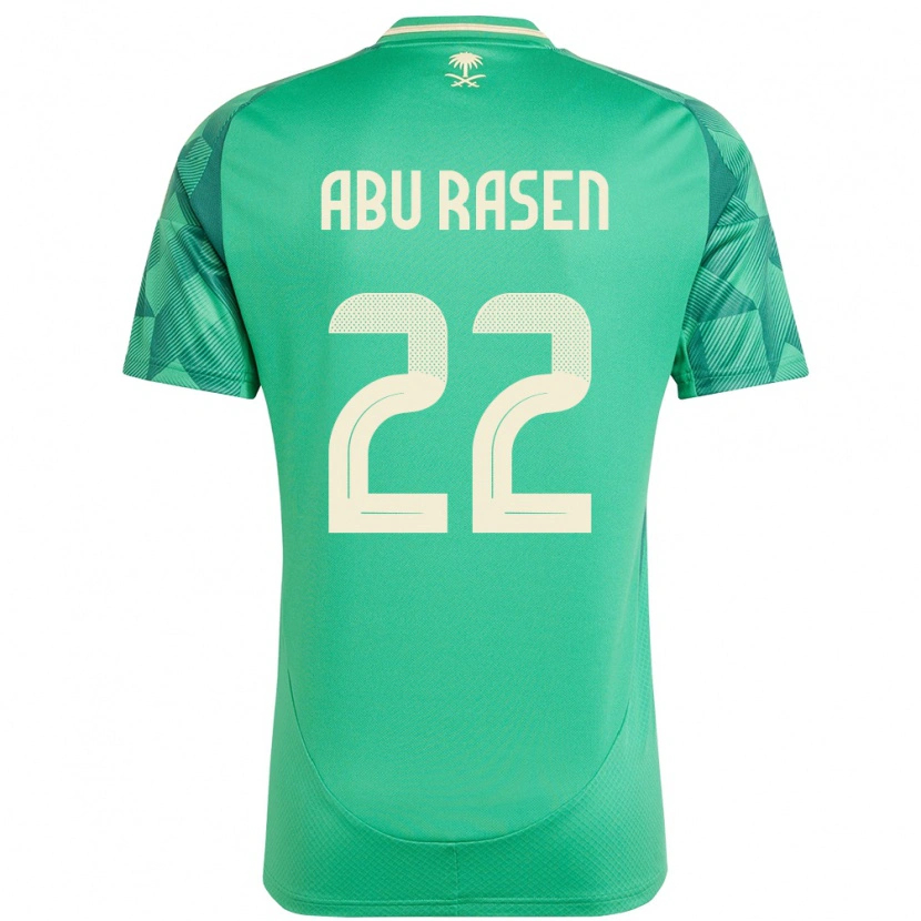 Danxen Barn Saudi-Arabia Ahmad Abu Rasen #22 Grønn Hjemmetrøye Drakt Trøye 24-26 Skjorter T-Skjorte