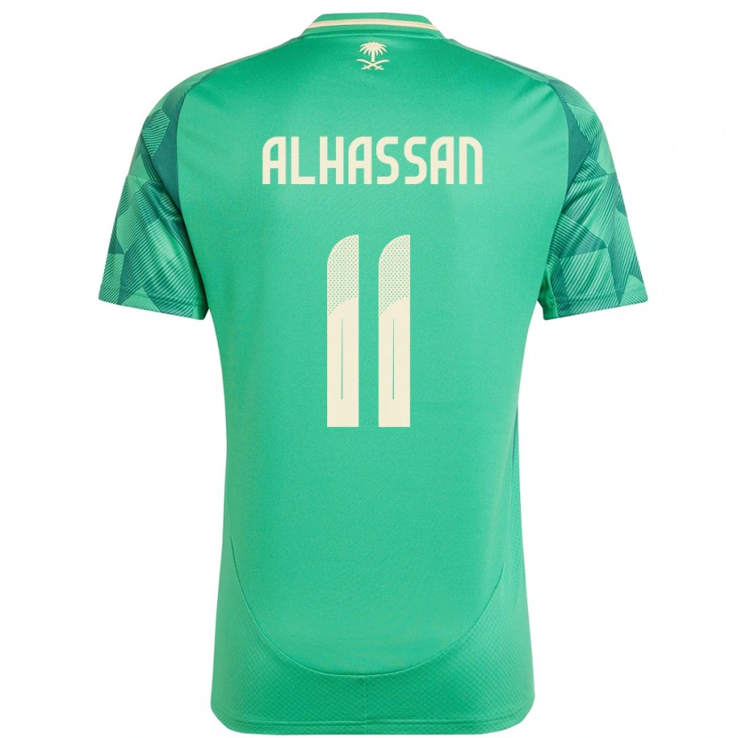 Danxen Barn Saudi-Arabia Abbas Alhassan #11 Grønn Hjemmetrøye Drakt Trøye 24-26 Skjorter T-Skjorte