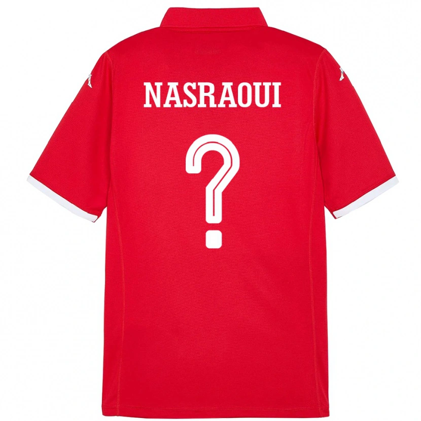Danxen Barn Tunisia Mohamed Nasraoui #0 Rød Hjemmetrøye Drakt Trøye 24-26 Skjorter T-Skjorte
