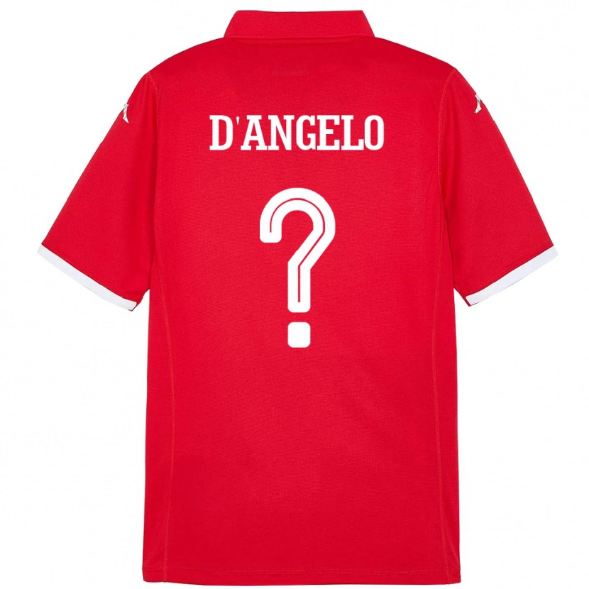 Danxen Barn Tunisia Gianni D'angelo #0 Rød Hjemmetrøye Drakt Trøye 24-26 Skjorter T-Skjorte