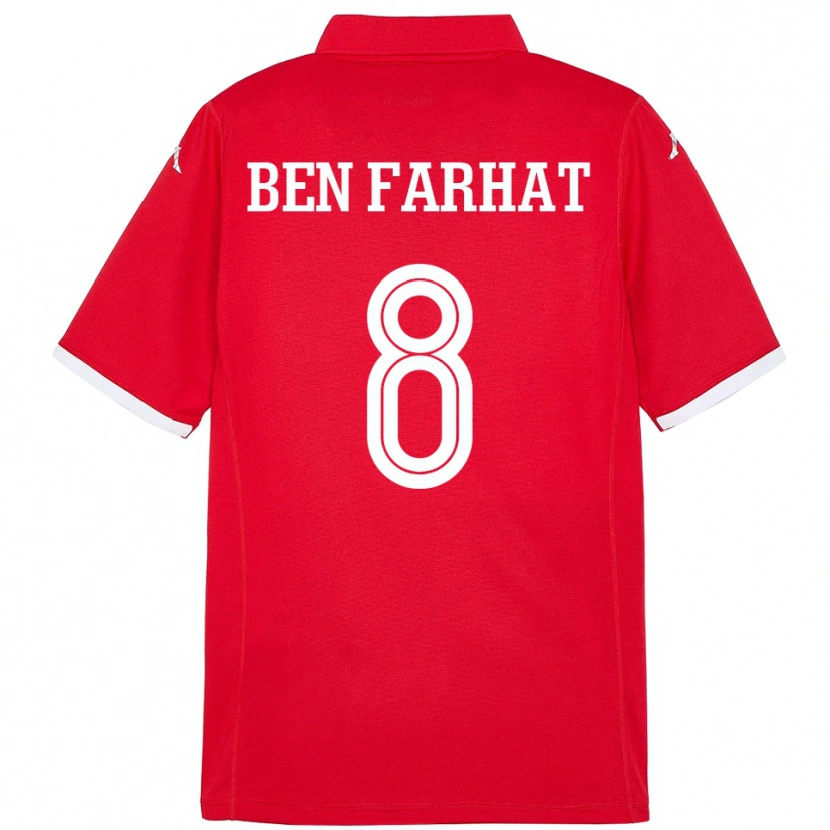 Danxen Barn Tunisia Louey Ben Farhat #8 Rød Hjemmetrøye Drakt Trøye 24-26 Skjorter T-Skjorte