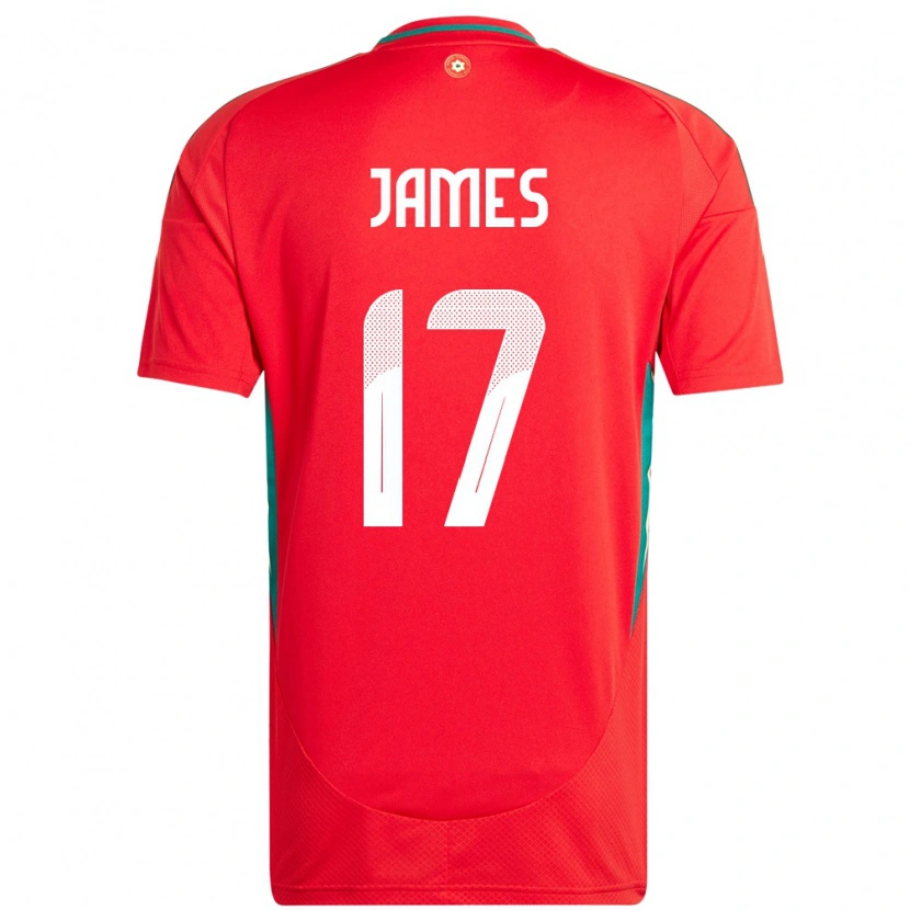 Danxen Barn Wales Jordan James #17 Rød Hjemmetrøye Drakt Trøye 24-26 Skjorter T-Skjorte