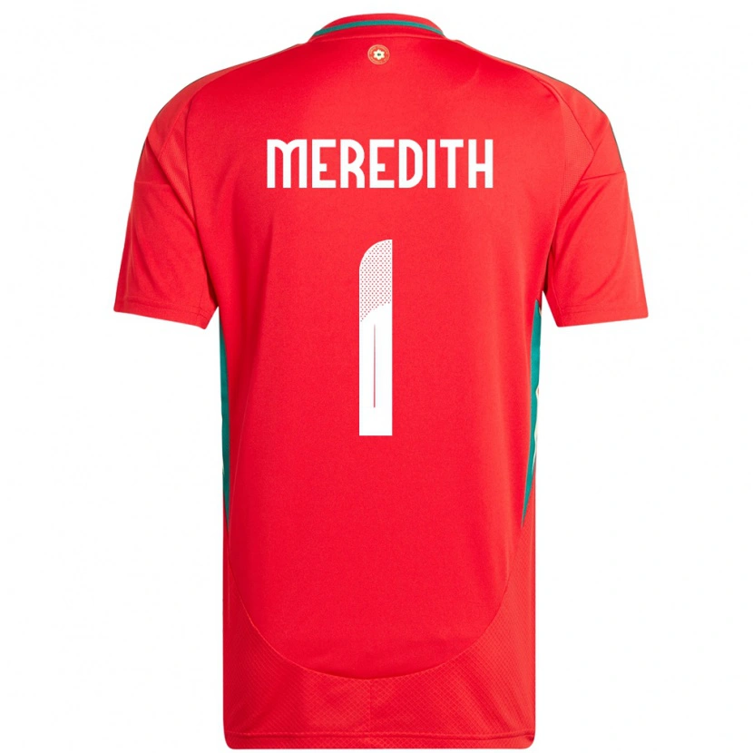 Danxen Barn Wales Eliot Meredith #1 Rød Hjemmetrøye Drakt Trøye 24-26 Skjorter T-Skjorte