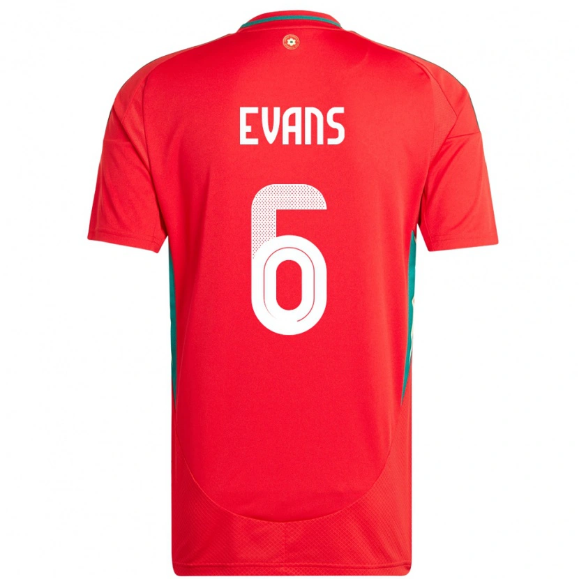Danxen Barn Wales Louis Evans #6 Rød Hjemmetrøye Drakt Trøye 24-26 Skjorter T-Skjorte