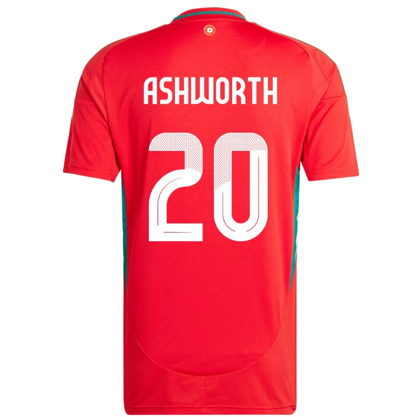 Danxen Barn Wales Zac Ashworth #20 Rød Hjemmetrøye Drakt Trøye 24-26 Skjorter T-Skjorte