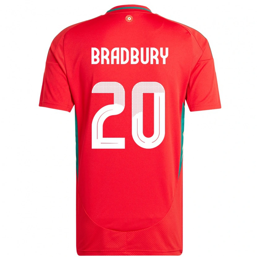 Danxen Barn Wales Louie Bradbury #20 Rød Hjemmetrøye Drakt Trøye 24-26 Skjorter T-Skjorte