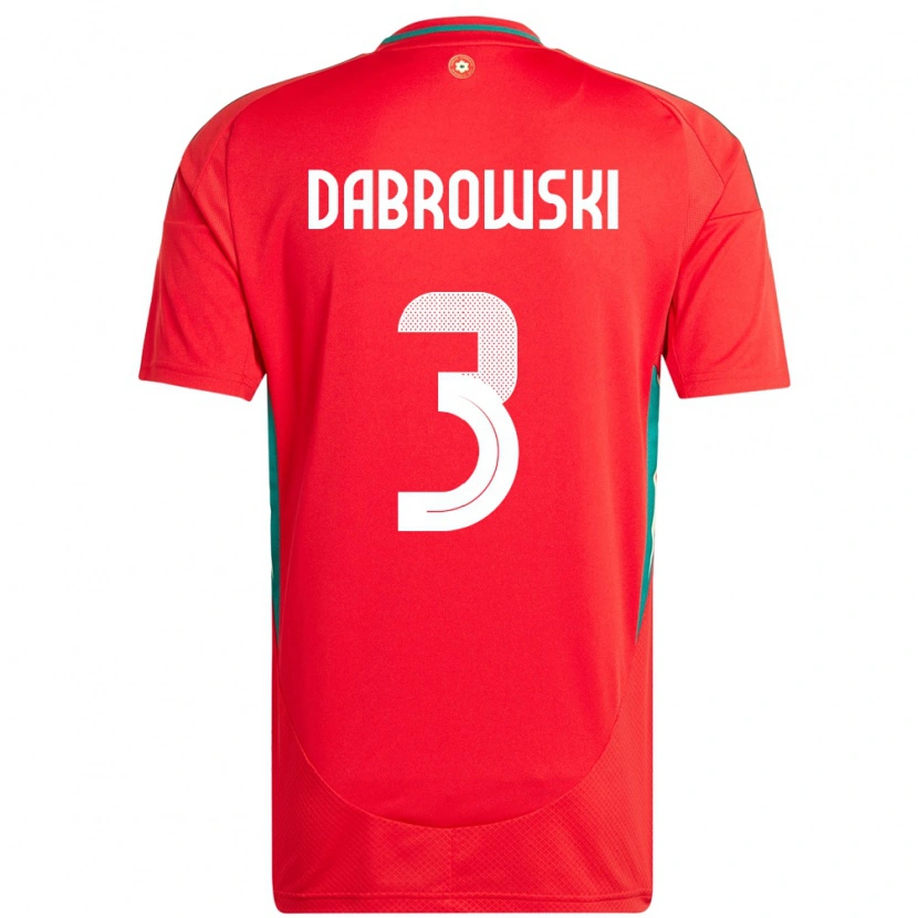 Danxen Barn Wales Sebastian Dabrowski #3 Rød Hjemmetrøye Drakt Trøye 24-26 Skjorter T-Skjorte
