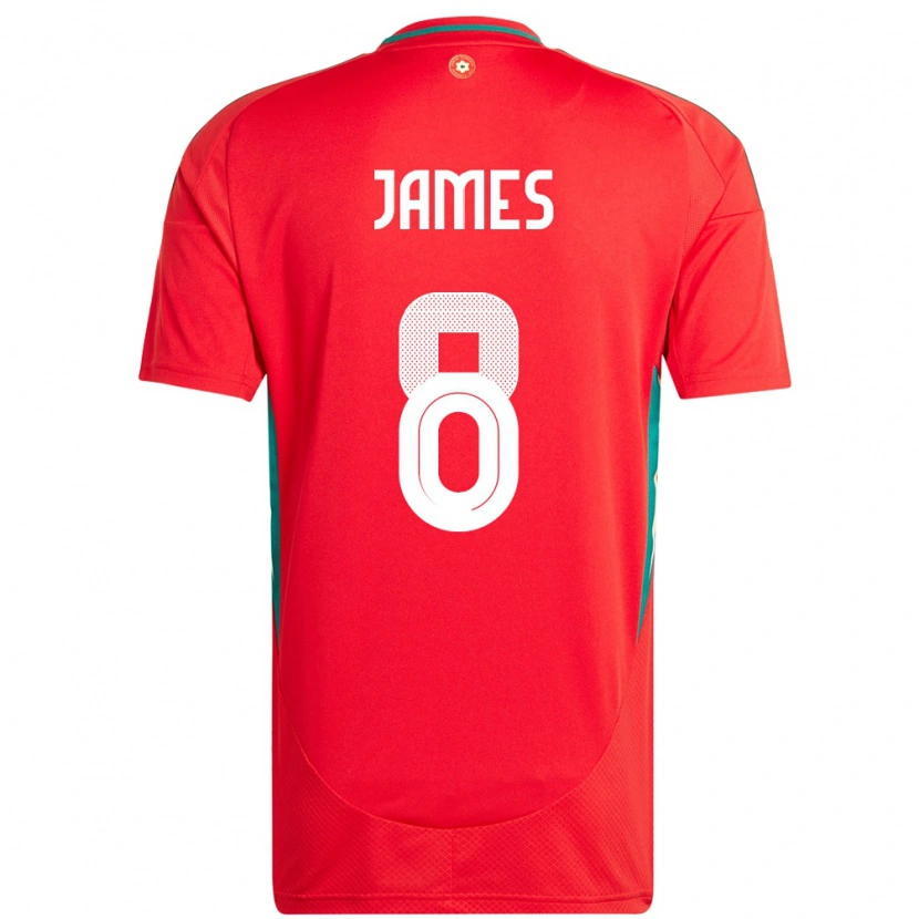 Danxen Barn Wales Angharad James #8 Rød Hjemmetrøye Drakt Trøye 24-26 Skjorter T-Skjorte