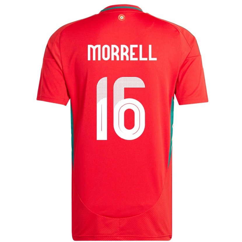 Danxen Barn Wales Joe Morrell #16 Rød Hjemmetrøye Drakt Trøye 24-26 Skjorter T-Skjorte