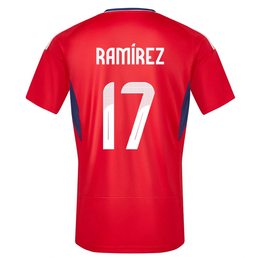 Danxen Barn Costa Rica Dylan Ramírez #17 Rød Hjemmetrøye Drakt Trøye 24-26 Skjorter T-Skjorte