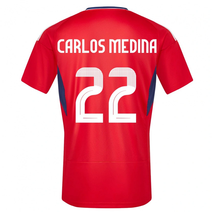 Danxen Barn Costa Rica Luis Carlos Medina #22 Rød Hjemmetrøye Drakt Trøye 24-26 Skjorter T-Skjorte