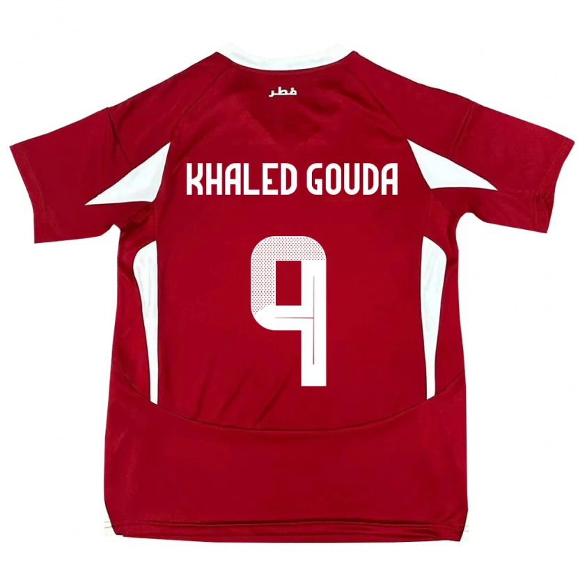 Danxen Barn Qatar Mohamed Khaled Gouda #9 Rød Hjemmetrøye Drakt Trøye 24-26 Skjorter T-Skjorte