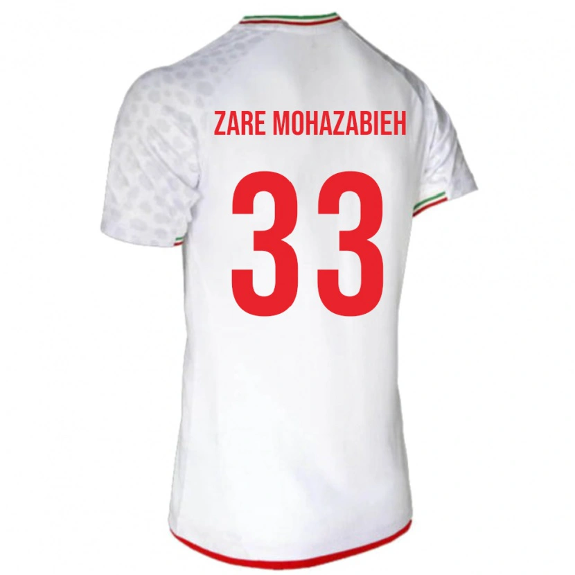 Danxen Barn Iran Mehdi Zare Mohazabieh #33 Hvit Hjemmetrøye Drakt Trøye 24-26 Skjorter T-Skjorte