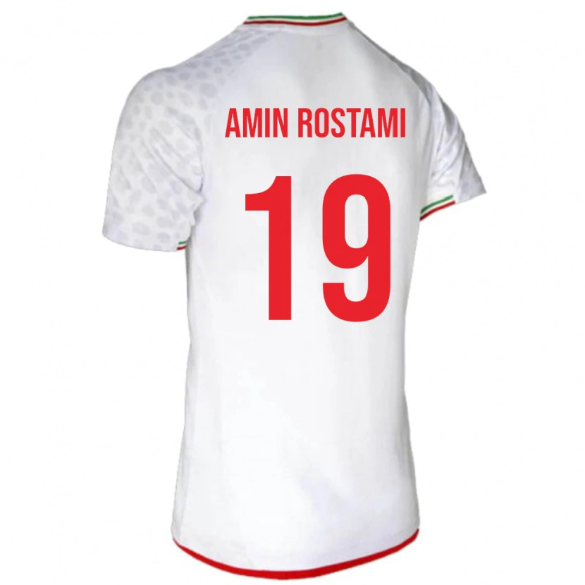 Danxen Barn Iran Mohammad Amin Rostami #19 Hvit Hjemmetrøye Drakt Trøye 24-26 Skjorter T-Skjorte