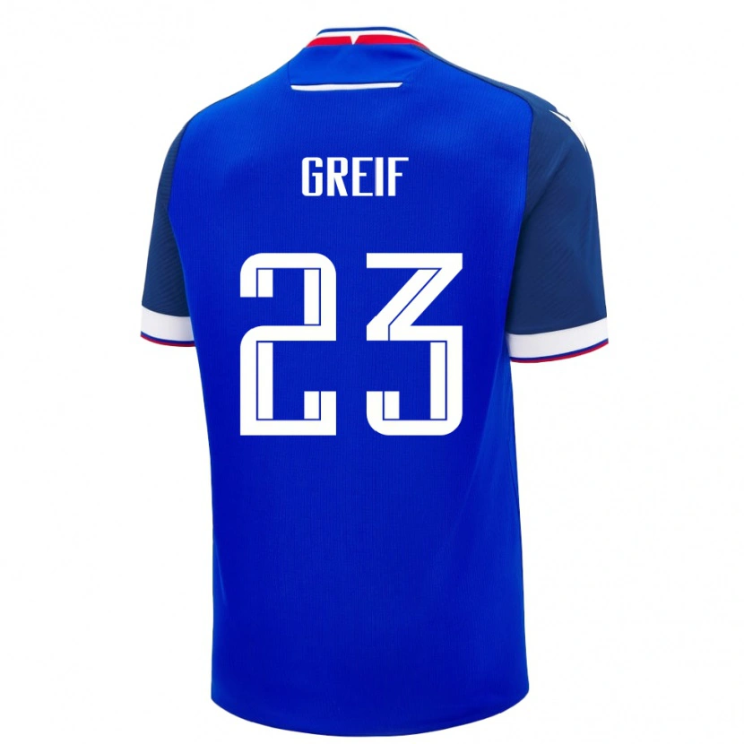 Danxen Barn Slovakia Dominik Greif #23 Blå Hjemmetrøye Drakt Trøye 24-26 Skjorter T-Skjorte