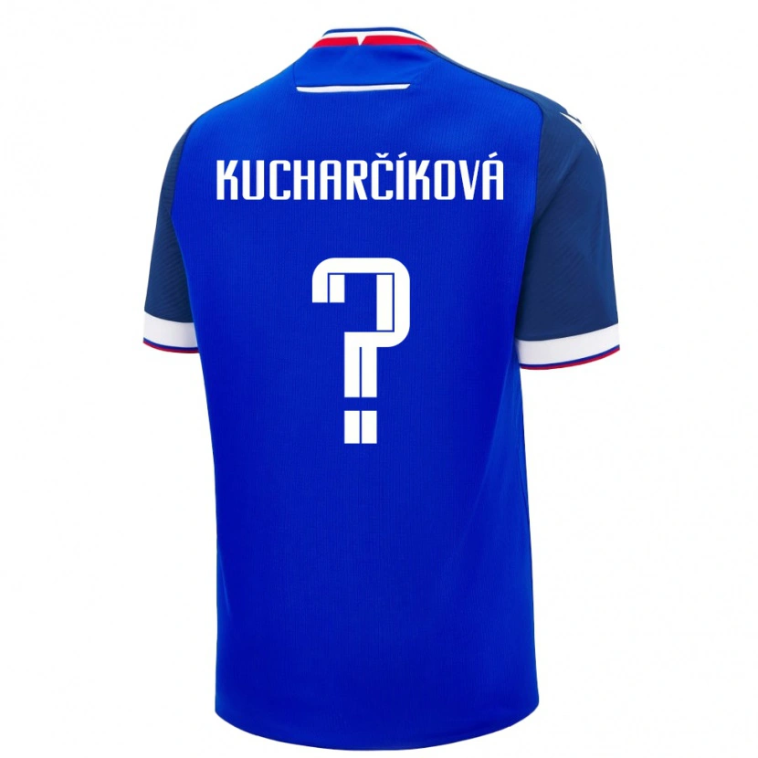 Danxen Barn Slovakia Dominika Kucharčíková #0 Blå Hjemmetrøye Drakt Trøye 24-26 Skjorter T-Skjorte
