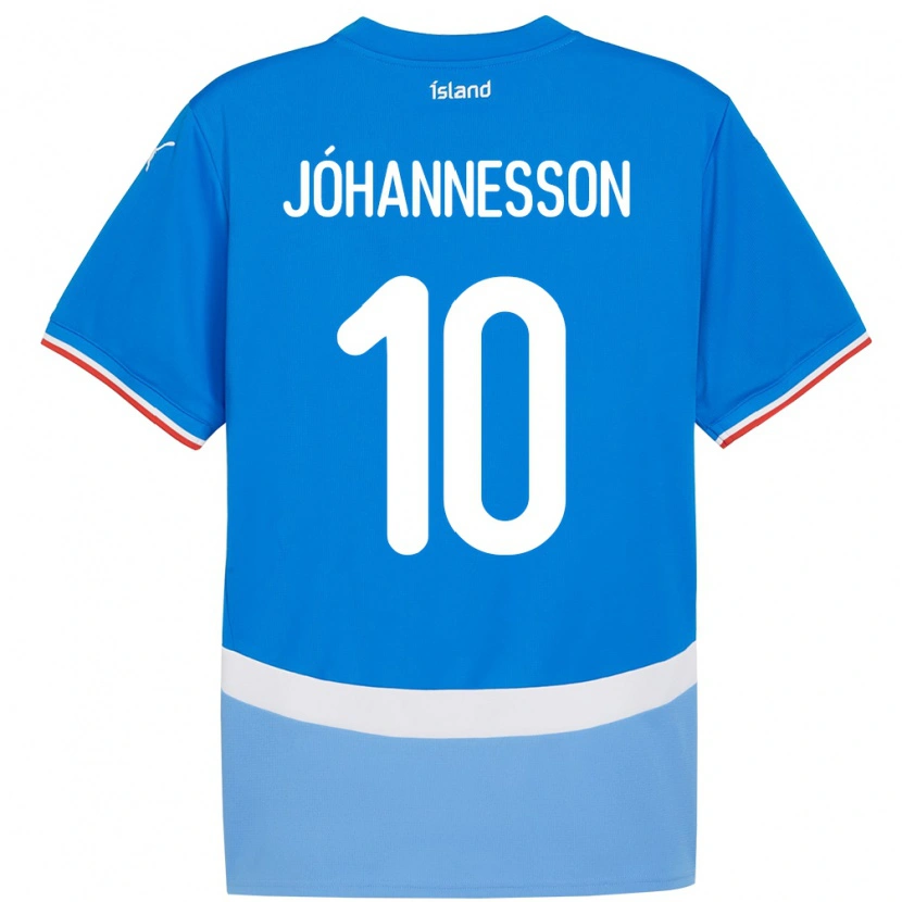 Danxen Barn Island Ísak Jóhannesson #10 Blå Hjemmetrøye Drakt Trøye 24-26 Skjorter T-Skjorte